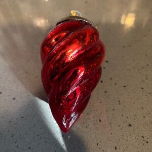 Vintage Kugel ribbed large pinecone glass ornament